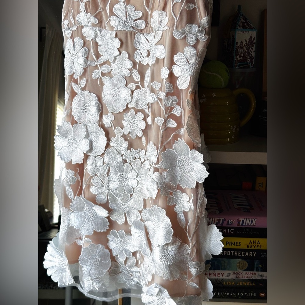 Elegant White Floral Lace Dress - Picture 4 of 8